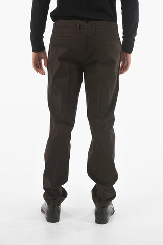 ID Cotton Stretch Mid Waist Pants with Belt Loops
