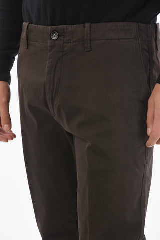 ID Cotton Stretch Mid Waist Pants with Belt Loops
