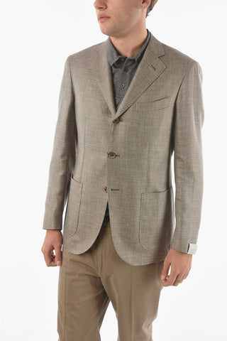 SARTORIA cashmere blend side vents notch lapel 3-button blazer
