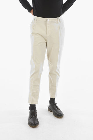 CC COLLECTION Stretch Cotton MOLE Single Pleat Trousers