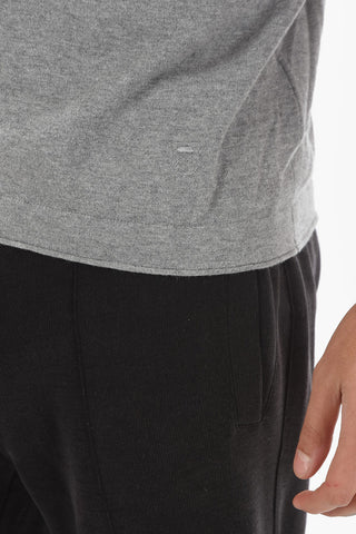 Crew Neck Short-sleeved Cashmere Blend Sweater