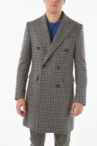 CC COLLECTION Double-breasted Houndstooth Coat