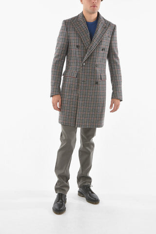 CC COLLECTION Double-breasted Houndstooth Coat