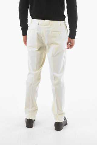 Pantaloni ACADEMY In Twill di Cotone ad Orlo Dritto