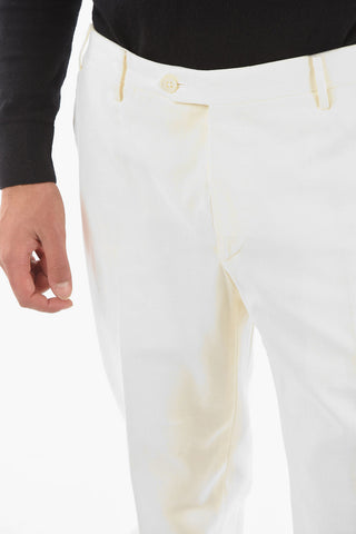 Pantaloni ACADEMY In Twill di Cotone ad Orlo Dritto