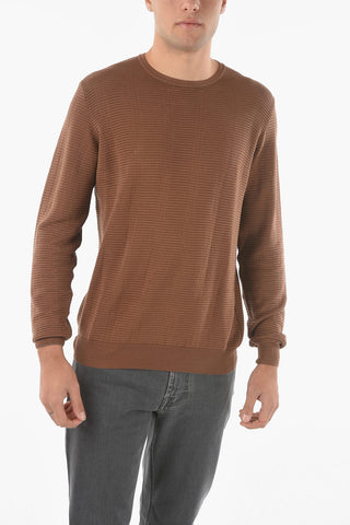 Textured Pima Cotton Crewneck Sweater