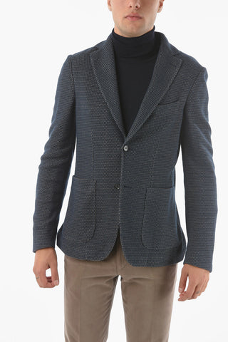 CC COLLECTION barleycorn side vents notch lapel PAPIRO 2-button blazer