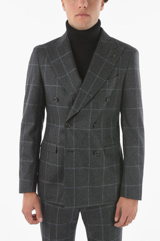 CC COLLECTION Double-breasted REWARD Windowpane Check Suit