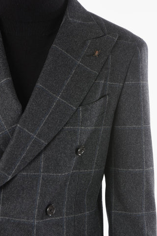 CC COLLECTION Double-breasted REWARD Windowpane Check Suit