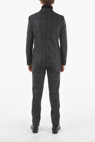 CC COLLECTION Double-breasted REWARD Windowpane Check Suit