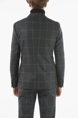 CC COLLECTION Double-breasted REWARD Windowpane Check Suit