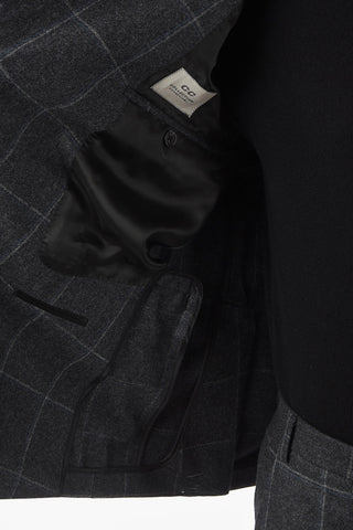CC COLLECTION Double-breasted REWARD Windowpane Check Suit