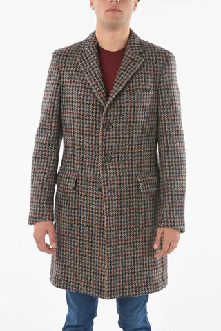 CC COLLECTION Half-lined Houndstooth Patterned Coat