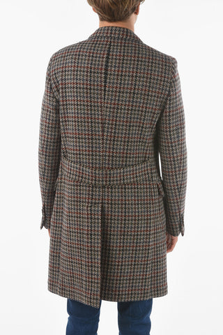 CC COLLECTION Half-lined Houndstooth Patterned Coat