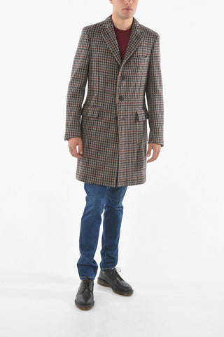 CC COLLECTION Half-lined Houndstooth Patterned Coat