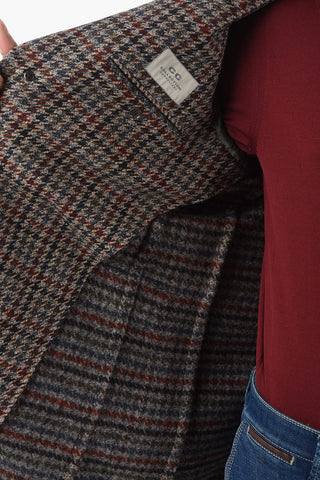 CC COLLECTION Half-lined Houndstooth Patterned Coat