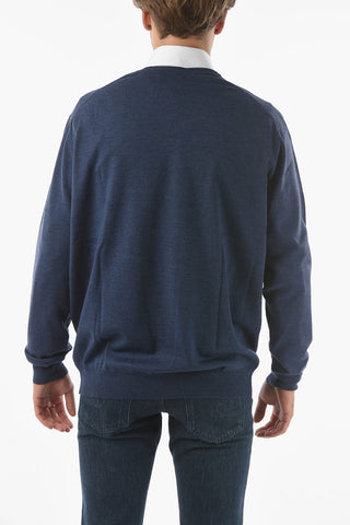 Maglia in Lana Vergine con Collo a V