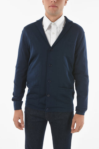 Notch Lapel Virgin Wool Cardigan