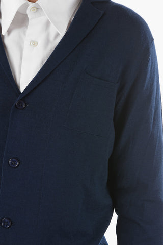 Notch Lapel Virgin Wool Cardigan