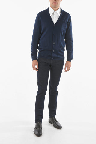 Notch Lapel Virgin Wool Cardigan