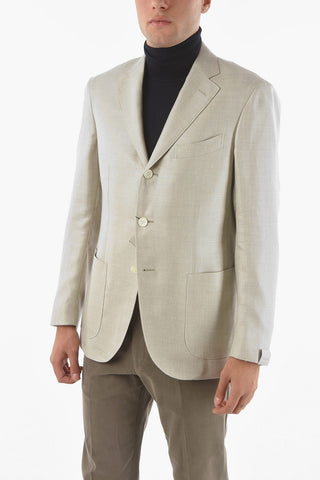SARTORIA cashmere blend side vents notch lapel 3-button blazer