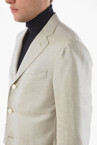 SARTORIA cashmere blend side vents notch lapel 3-button blazer