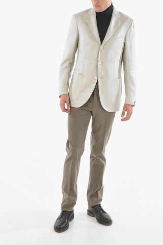 SARTORIA cashmere blend side vents notch lapel 3-button blazer