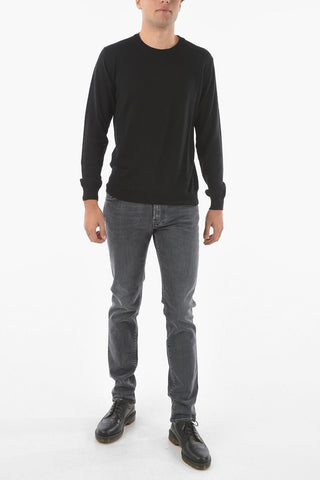 ID Crew Neck Raw Cut-edged Cotton Sweater