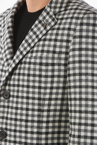 CC COLLECTION Half-lined Gingham Patterned Coat