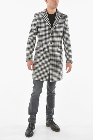 CC COLLECTION Half-lined Gingham Patterned Coat