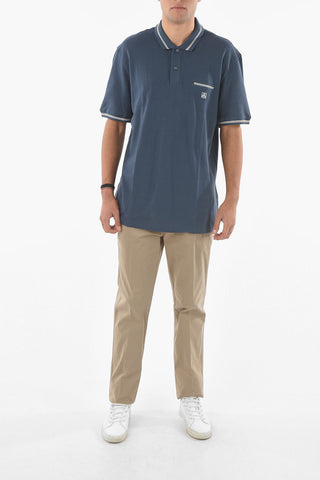 ID Flush Breast-pocket PIQUET Cotton Polo