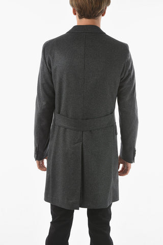 CC COLLECTION Cappotto in Puro Cashmere con Motivo Pied de Poule