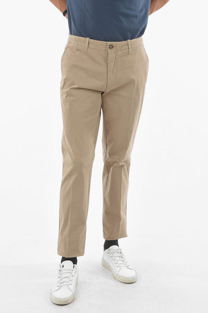 ID Pantaloni Chino in Cotone Stretch a Tinta Unita