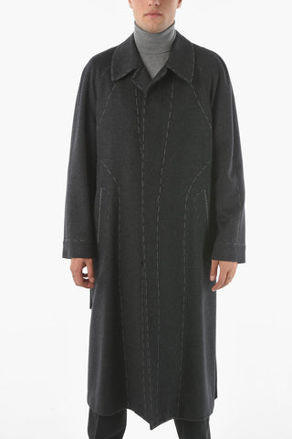 Virgin Wool Coat with Belt