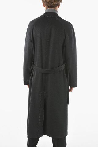 Virgin Wool Coat with Belt