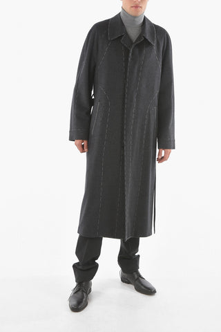 Virgin Wool Coat with Belt