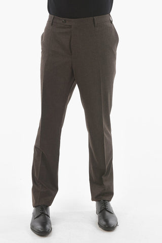 Wool ACADEMY Trousers with Scalloped Hem