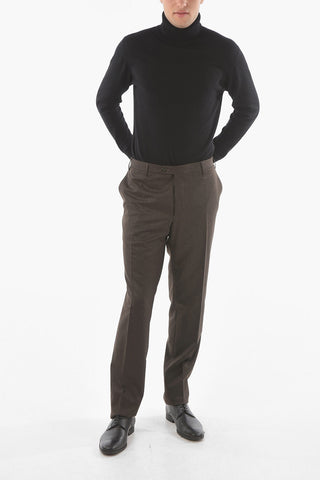 Wool ACADEMY Trousers with Scalloped Hem