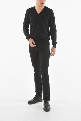 Maglia in Lana Vergine con Collo a V