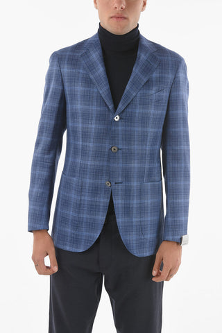 SARTORIA giacca a 3 bottoni plaid due spacchi revers classico
