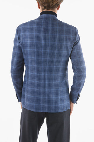 SARTORIA giacca a 3 bottoni plaid due spacchi revers classico