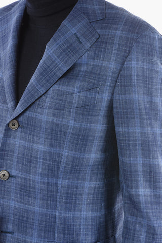 SARTORIA giacca a 3 bottoni plaid due spacchi revers classico