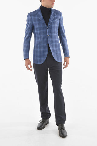 SARTORIA giacca a 3 bottoni plaid due spacchi revers classico