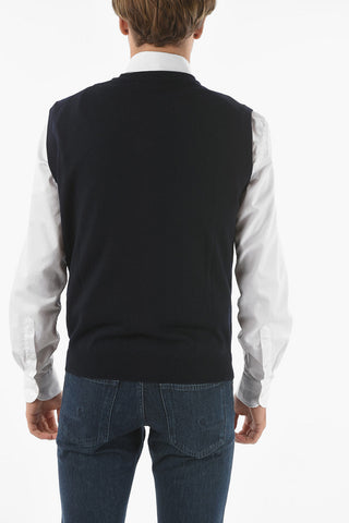 Gilet in Lana Vergine con Collo a V