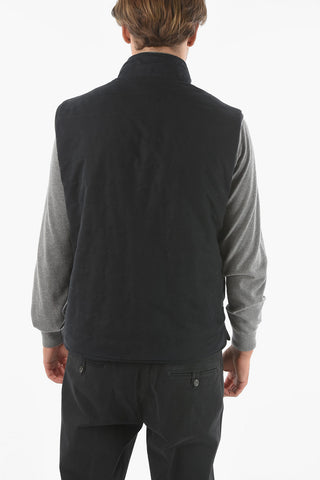 ID Gilet Imbottito IDENTITY Reversibile senza Manica con Rifiniture in Pelle