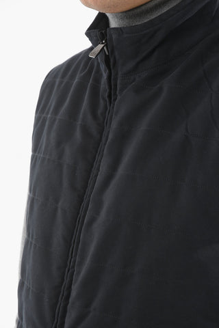 ID Gilet Imbottito IDENTITY Reversibile senza Manica con Rifiniture in Pelle