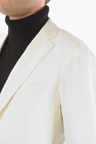 SARTORIA Flax Side Vents Notch Lapel 3-button Blazer