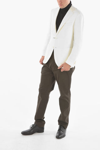 SARTORIA Flax Side Vents Notch Lapel 3-button Blazer
