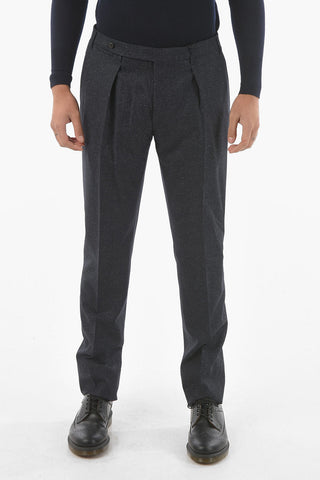 Single Pleat Virgin Wool and Silk LEADER Pants