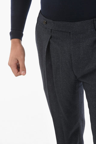 Single Pleat Virgin Wool and Silk LEADER Pants